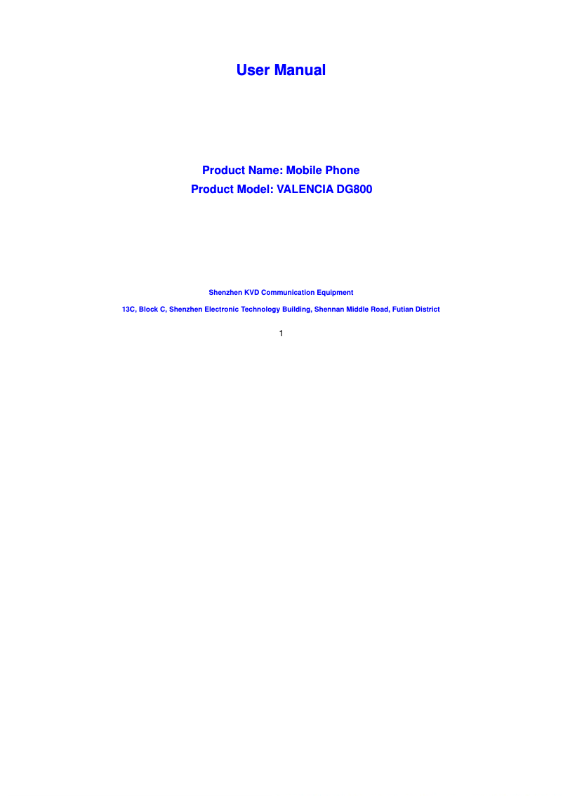 Page n°1 - Manuel utilisateur Doogee Valencia DG800