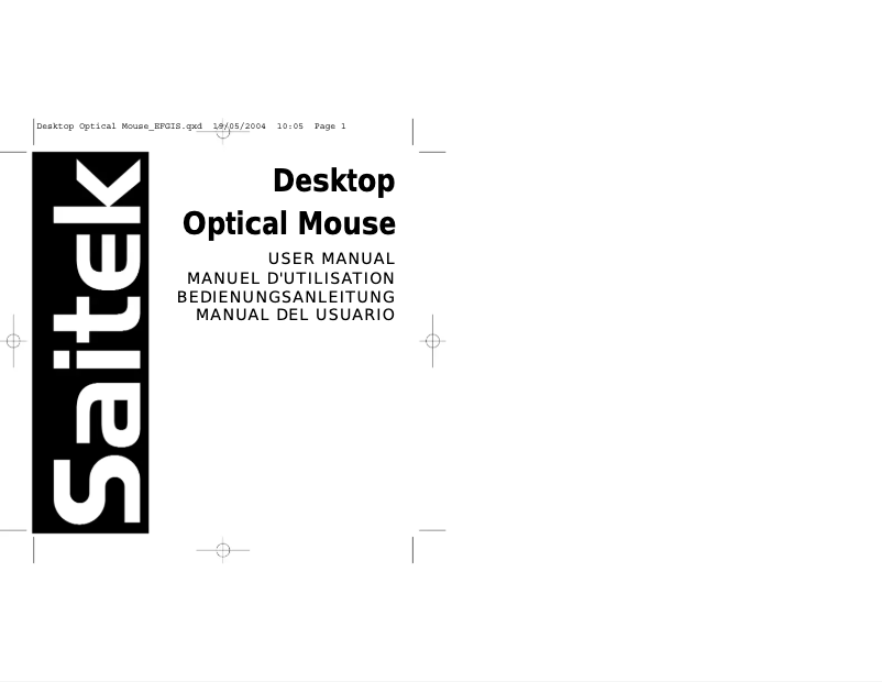Page 1 de la notice Manuel utilisateur Saitek Desktop Optical Mouse