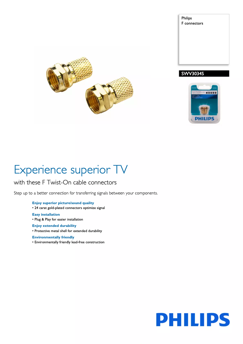 Página 1 del manual Folleto Philips SWV3034S