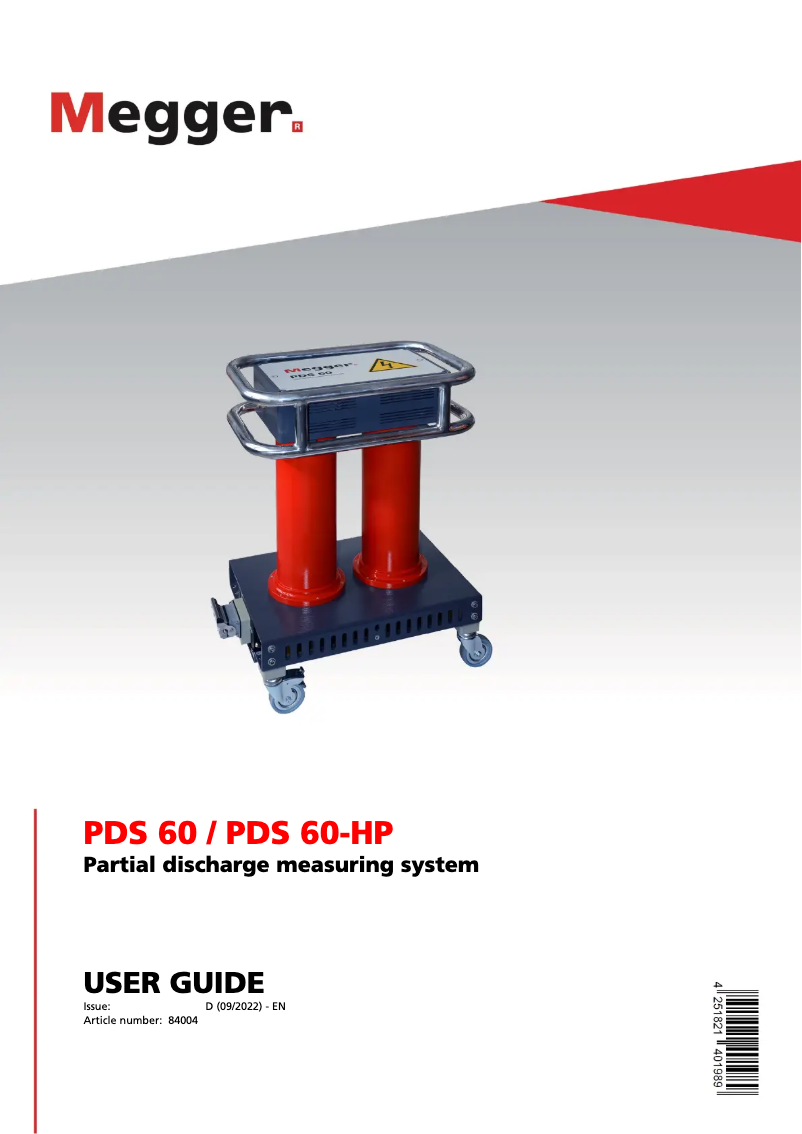 Page n°1 - Manuel utilisateur Megger PDS 60