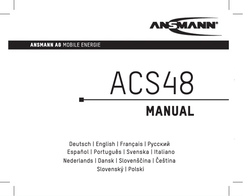 Page n°1 - Manuel utilisateur Ansmann ACS 48