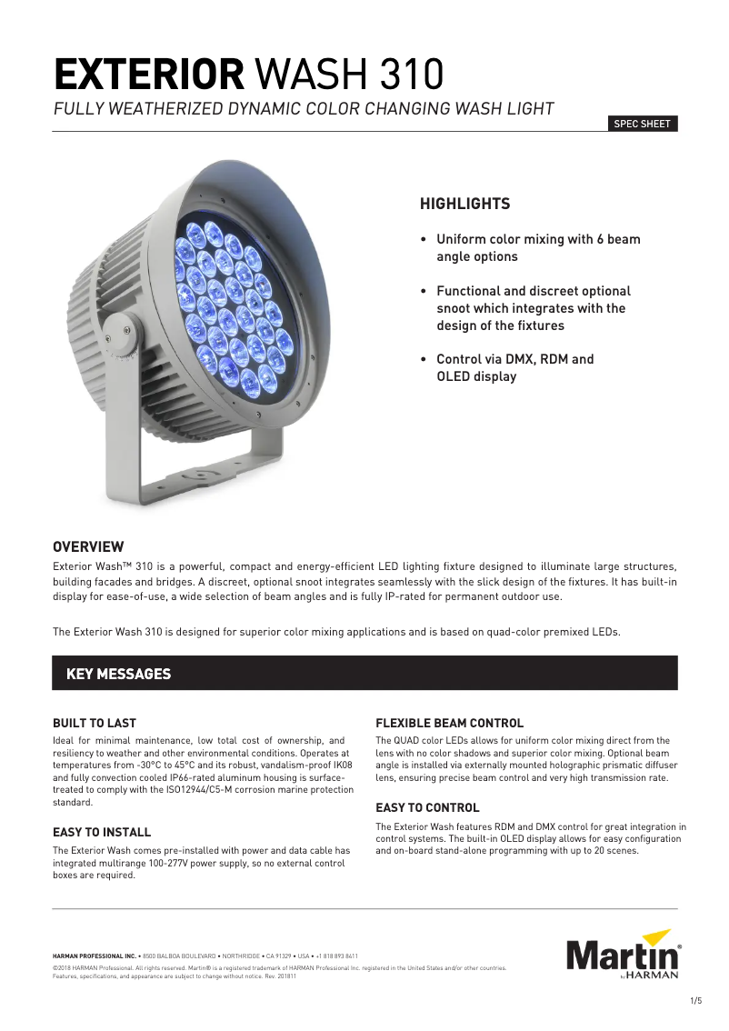 Image de la première page du manuel de l'appareil Exterior Wash 310