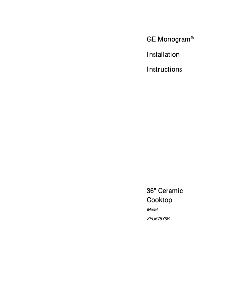 Image de la première page du manuel de l'appareil ZEU676YSB