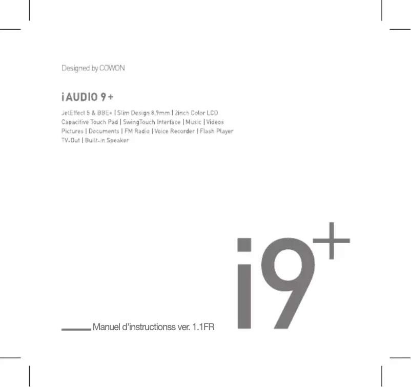 Page n°1 - Manuel utilisateur Cowon iAudio 9