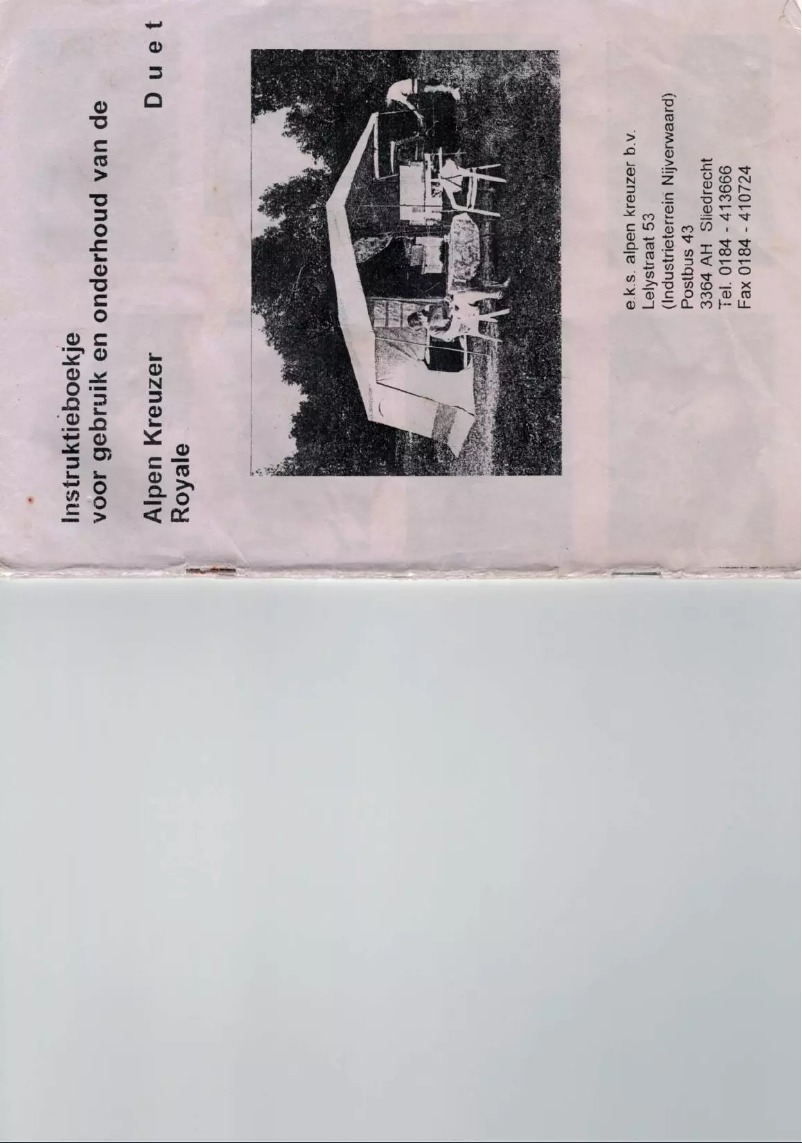 Page 1 de la notice Manuel utilisateur Alpen Kreuzer Royale Duet