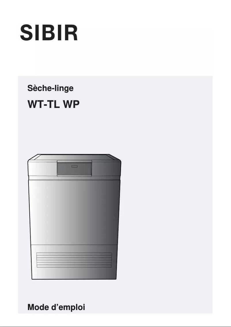Page 1 de la notice Manuel utilisateur SIBIR WT-TL WP 12001