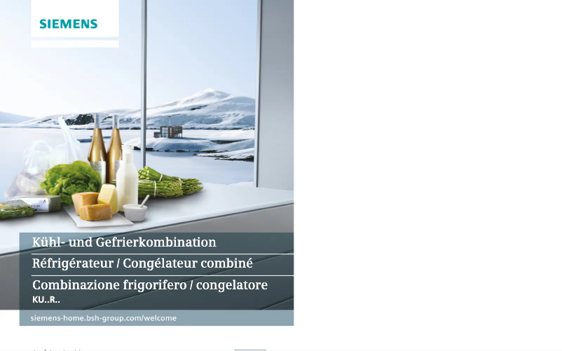 Page 1 de la notice Manuel utilisateur Siemens iQ500 KU15RA65H