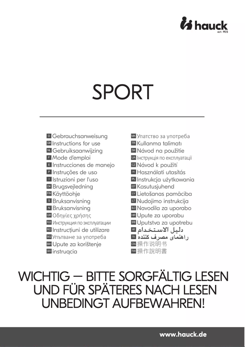 Image de la première page du manuel de l'appareil Sport