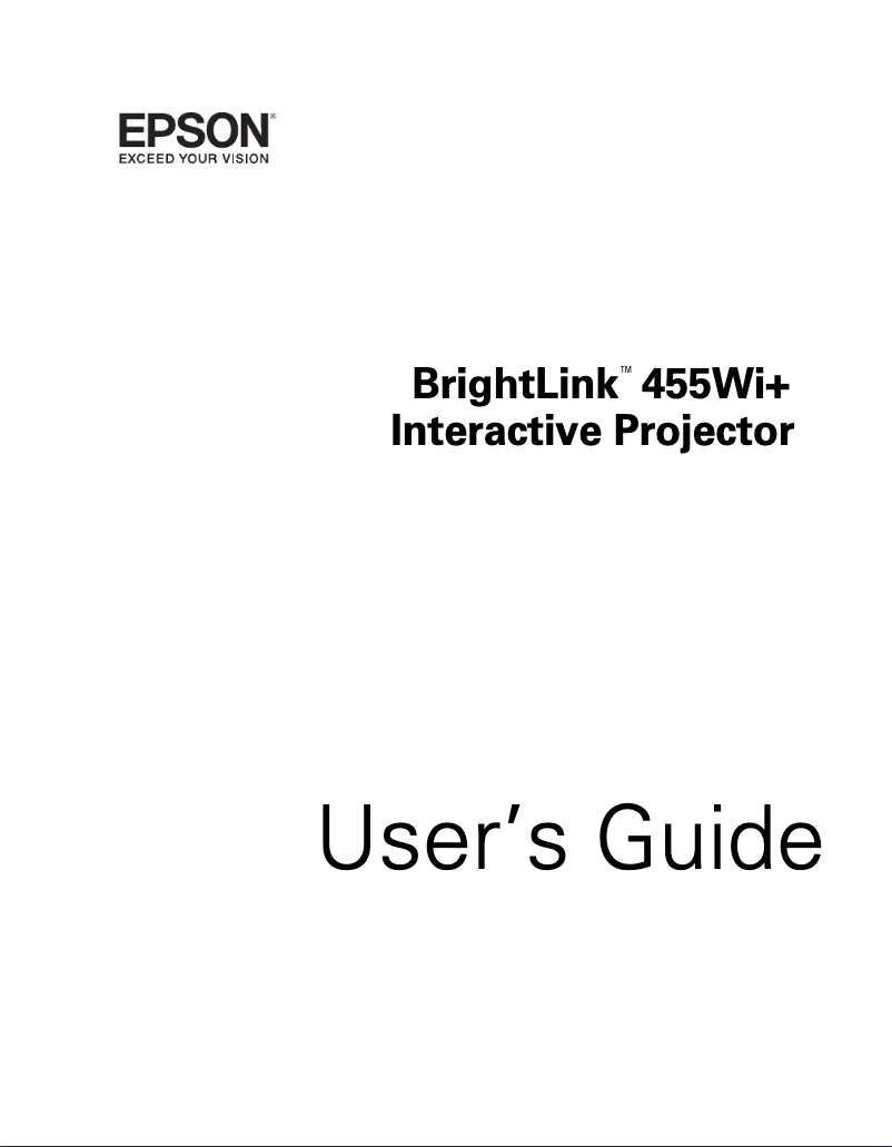 Image de la première page du manuel de l'appareil BrightLink 455Wi+