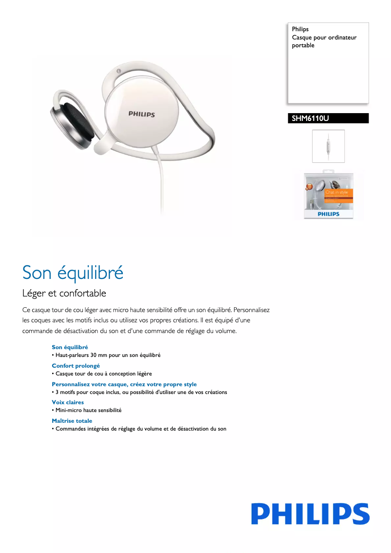 Image de la première page du manuel de l'appareil SHM6110U