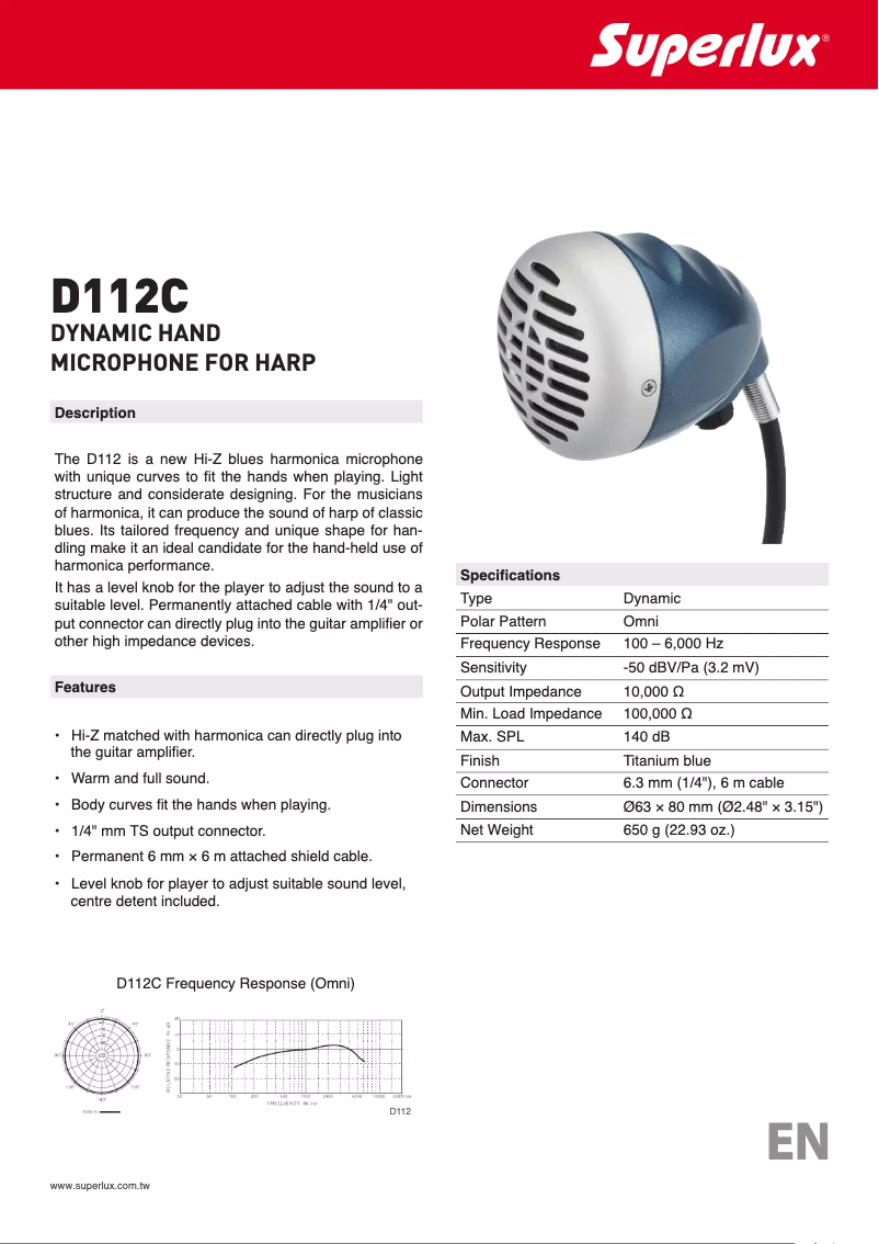 Image de la première page du manuel de l'appareil D112C