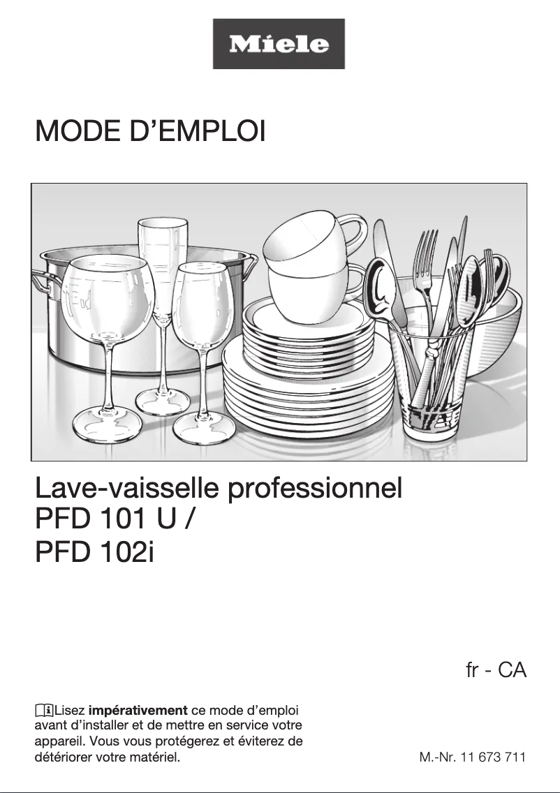 Page 1 de la notice Manuel utilisateur Miele PFD 102 i