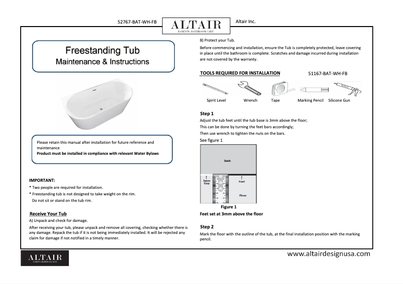 Image de la première page du manuel de l'appareil Satchi 52767-BAT-WH-FB