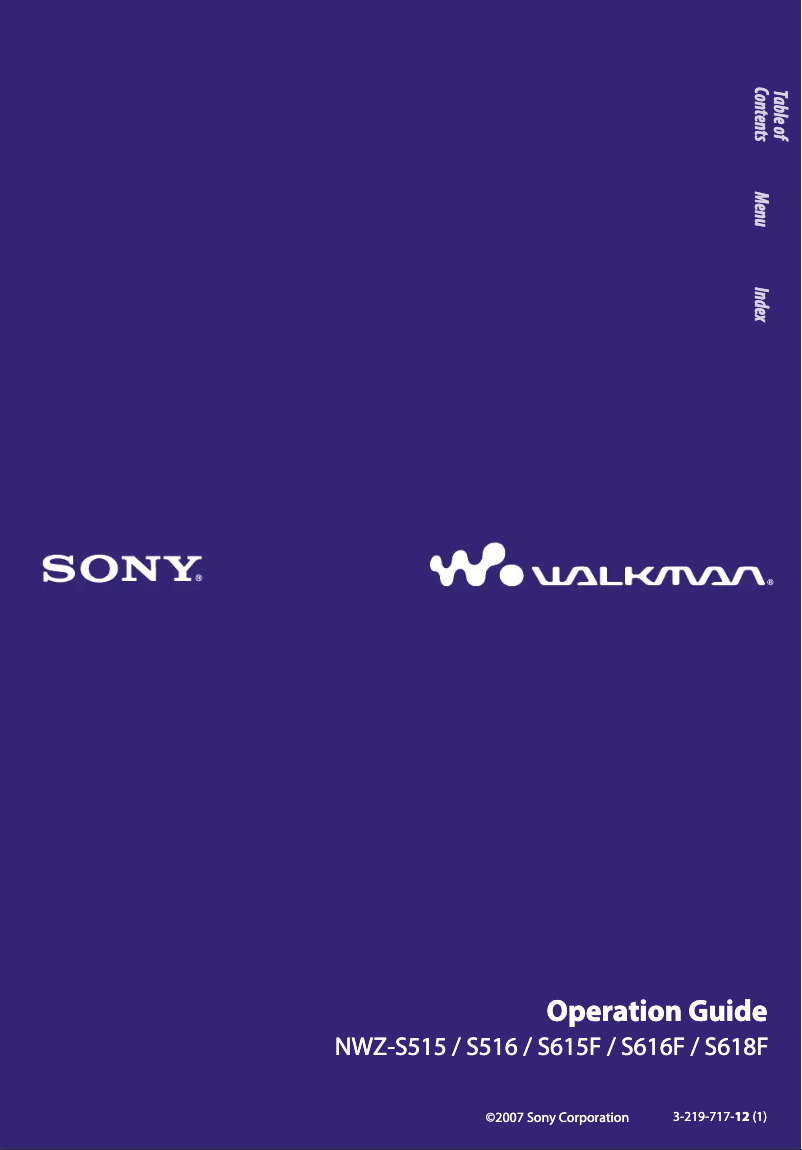 Page 1 de la notice Manuel utilisateur Sony Walkman NWZ-S616F