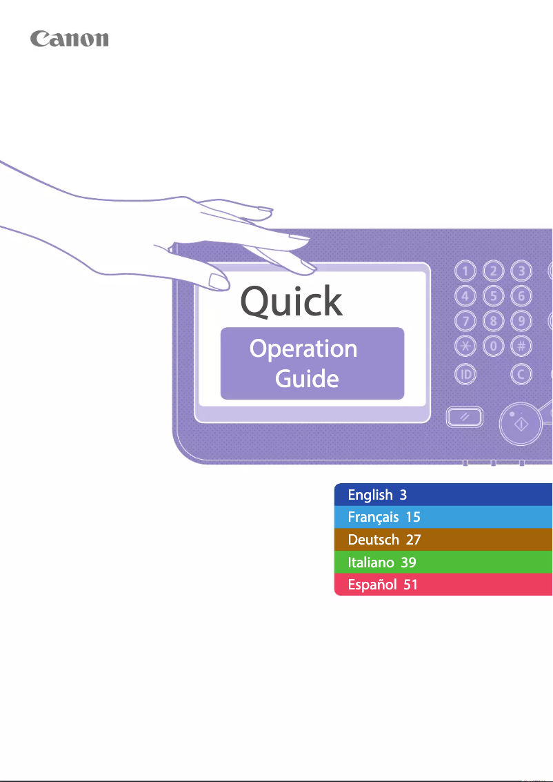 Page n°1 - Manuel utilisateur Canon imageRUNNER ADVANCE 4545i