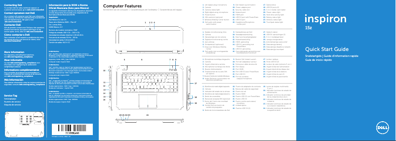 Page 1 de la notice Mode d'emploi Dell Inspiron 15z