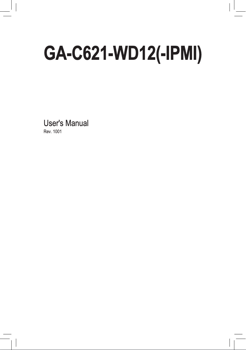 Page 1 de la notice Manuel utilisateur Gigabyte C621-WD12-IPMI