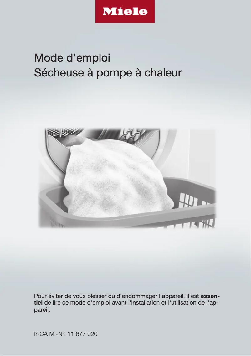 Page n°1 - Manuel utilisateur Miele TXI680WP