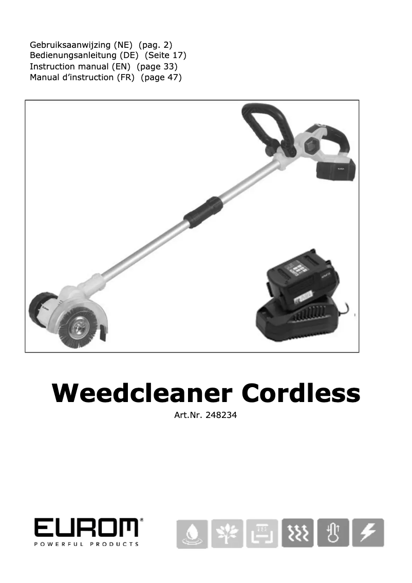 Image de la première page du manuel de l'appareil Weedcleaner