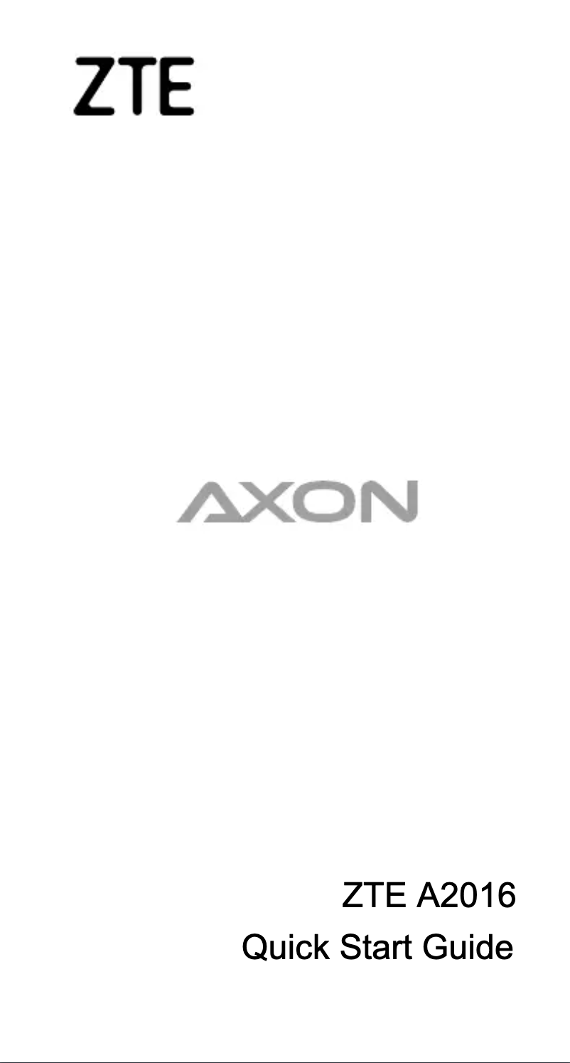 Page 1 de la notice Manuel utilisateur ZTE Axon Elite