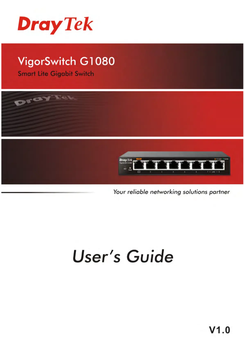 Page 1 de la notice Manuel utilisateur Draytek VigorSwitch G1080
