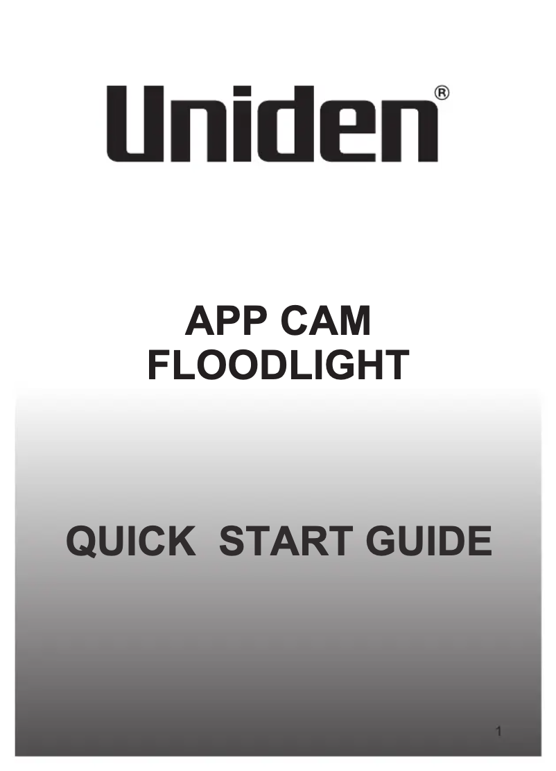 Page n°1 - Manuel utilisateur Uniden App Cam Floodlight