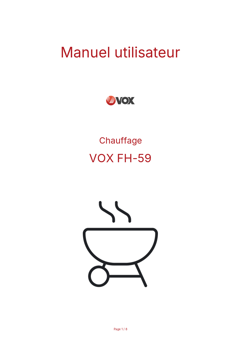 Page n°1 - Manuel utilisateur VOX FH-59