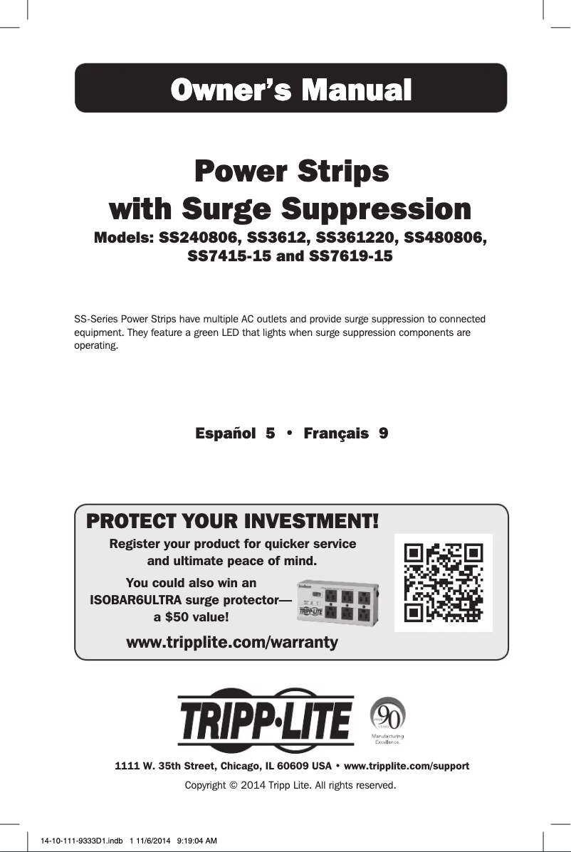 Page n°1 - Manuel utilisateur Tripp Lite SS3612