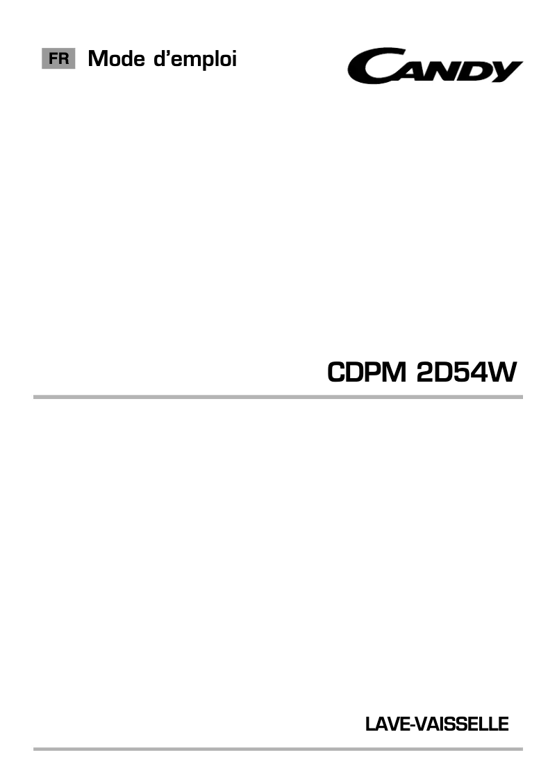 Image de la première page du manuel de l'appareil CDPM 2D54W-47