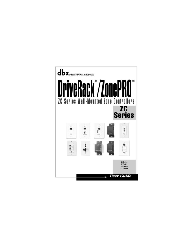 Page n°1 - Manuel utilisateur DBX ZC-3