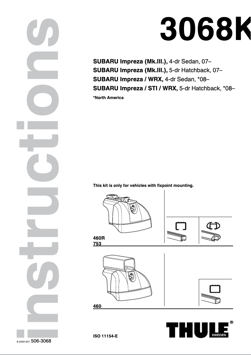 Image de la première page du manuel de l'appareil Fit Kit 3080