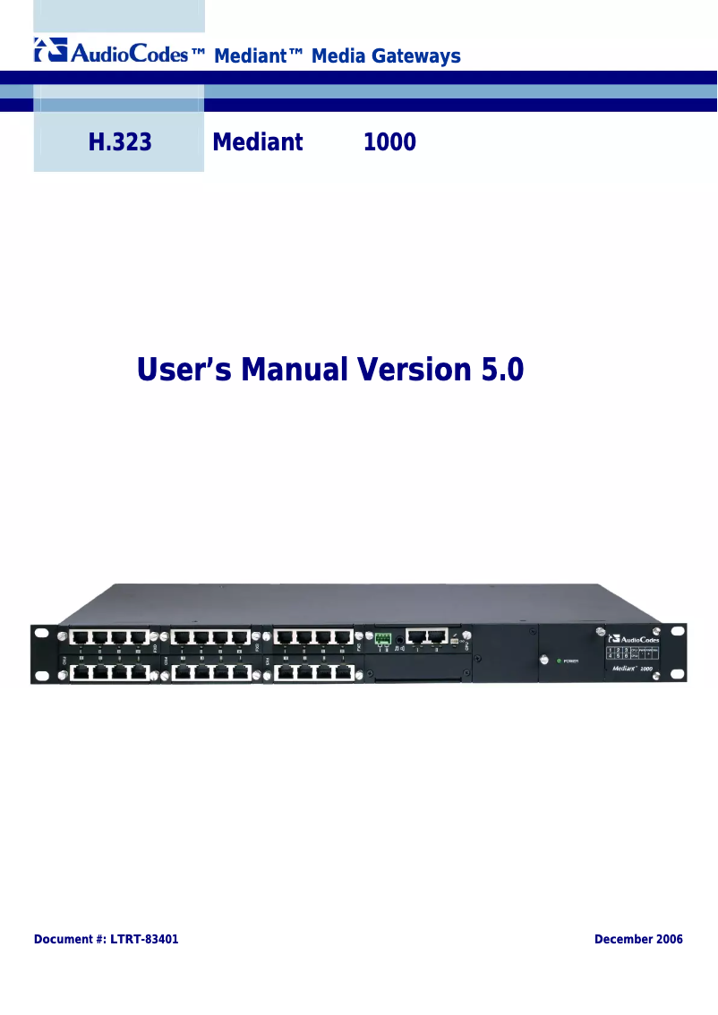Image de la première page du manuel de l'appareil Mediant 1000