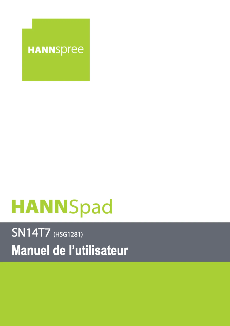 Image de la première page du manuel de l'appareil HannsPad SN14T71