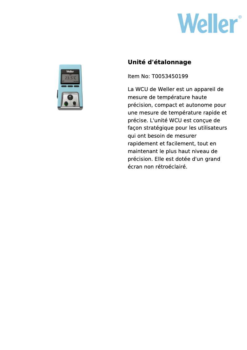 Image de la première page du manuel de l'appareil WCU