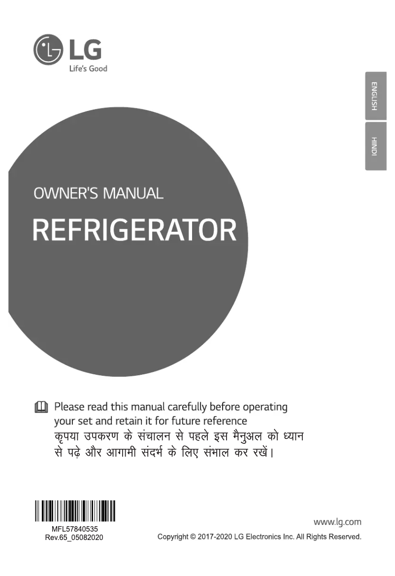 Page 1 de la notice Manuel utilisateur LG GL-T322RRS4