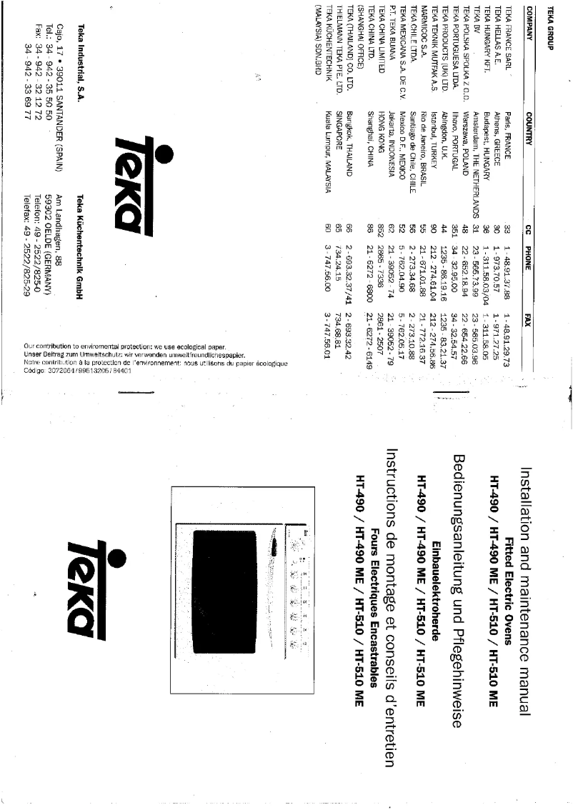 Image de la première page du manuel de l'appareil HT-510 ME