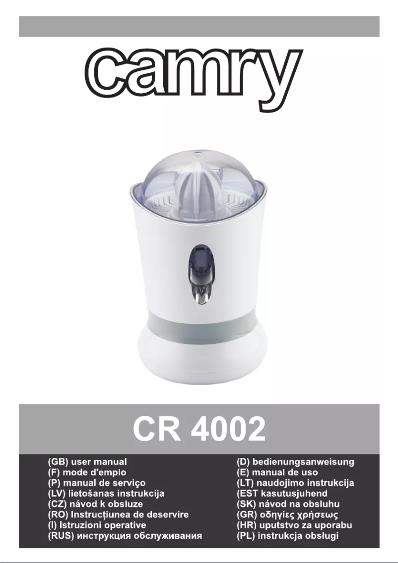 Image de la première page du manuel de l'appareil CR 4002