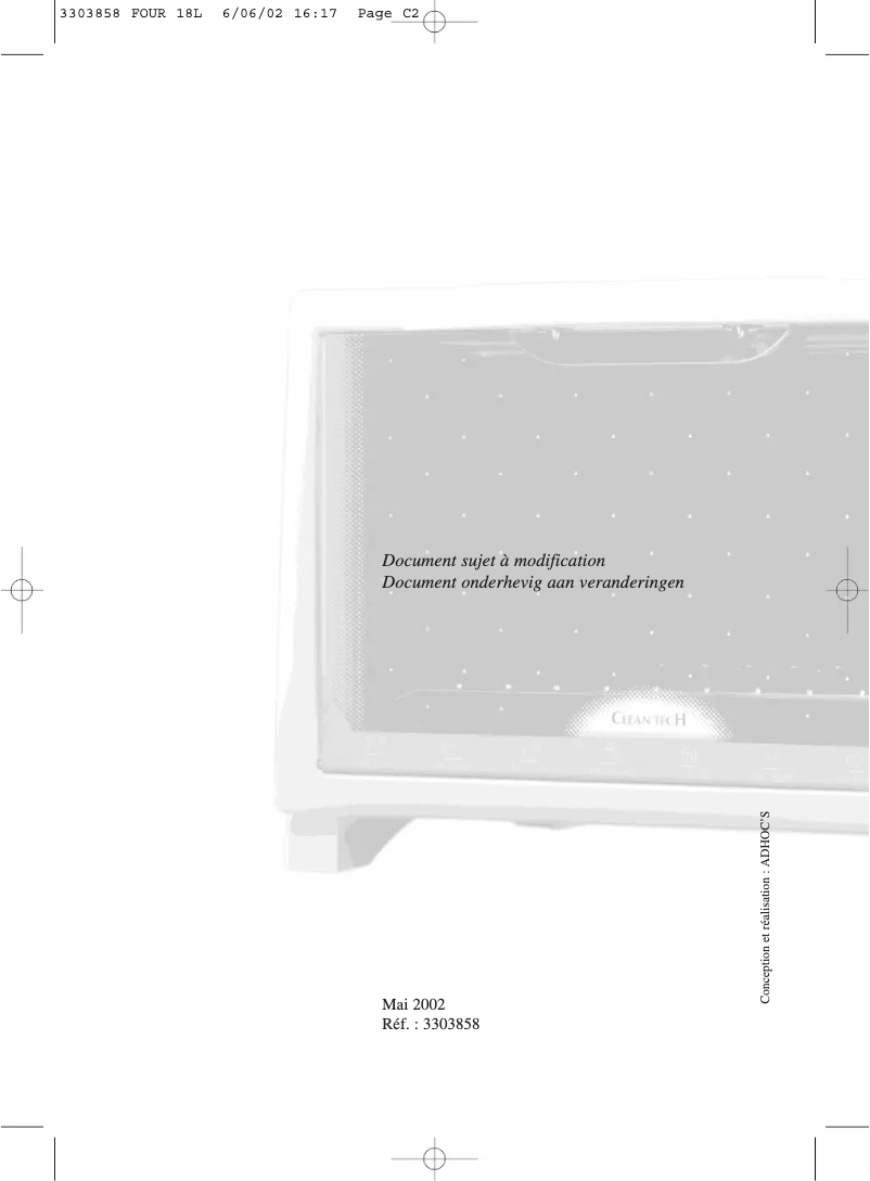 Page 1 de la notice Manuel utilisateur Tefal Maxi Four Grill 18L