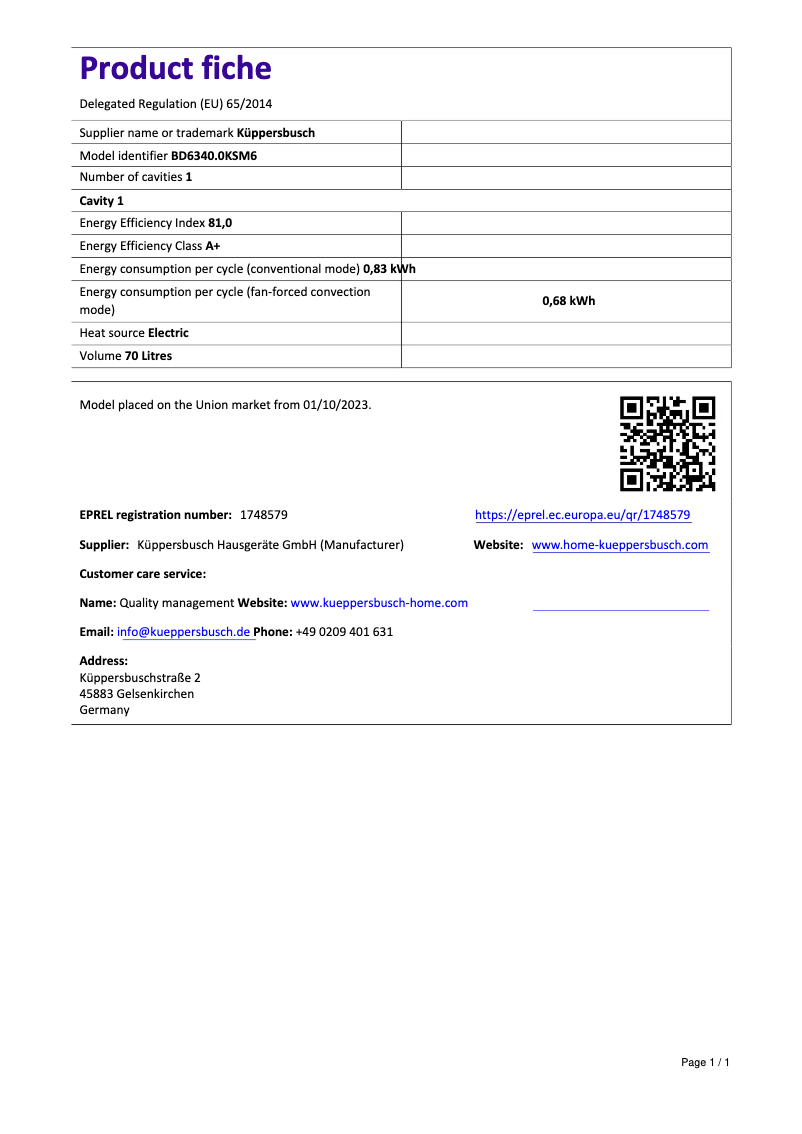 Image de la première page du manuel de l'appareil BD6340.0KSM6