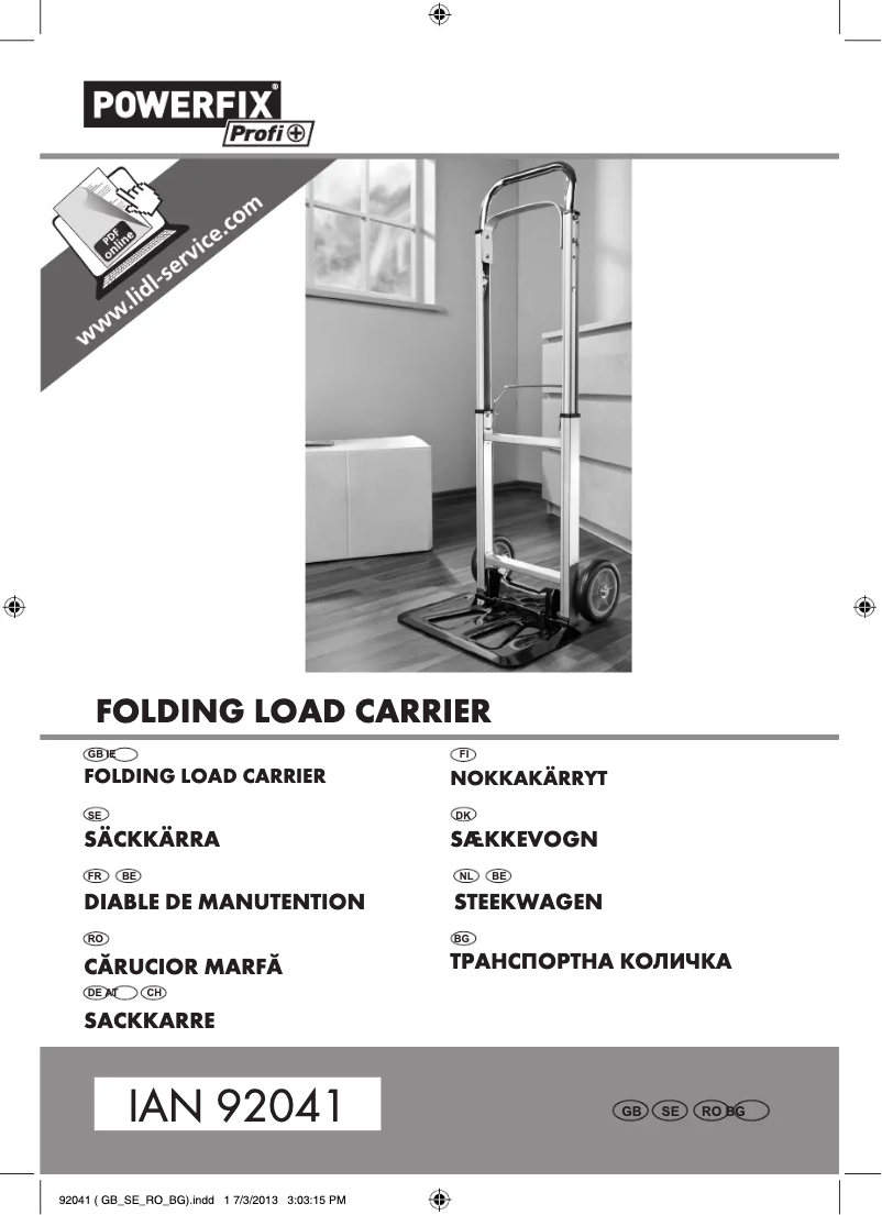 Image de la première page du manuel de l'appareil IAN 92041