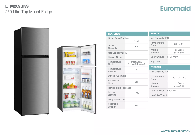 Image de la première page du manuel de l'appareil ETM269BKS