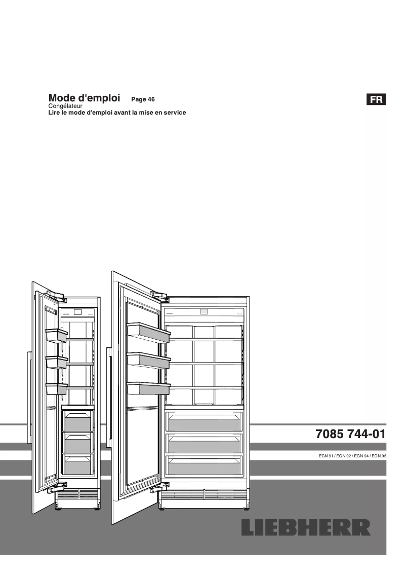 Page 1 de la notice Manuel utilisateur Liebherr EGN 9171 NoFrost