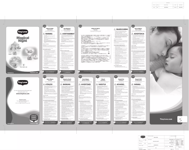 Page 1 de la notice Manuel utilisateur Tiny Love Magical Night