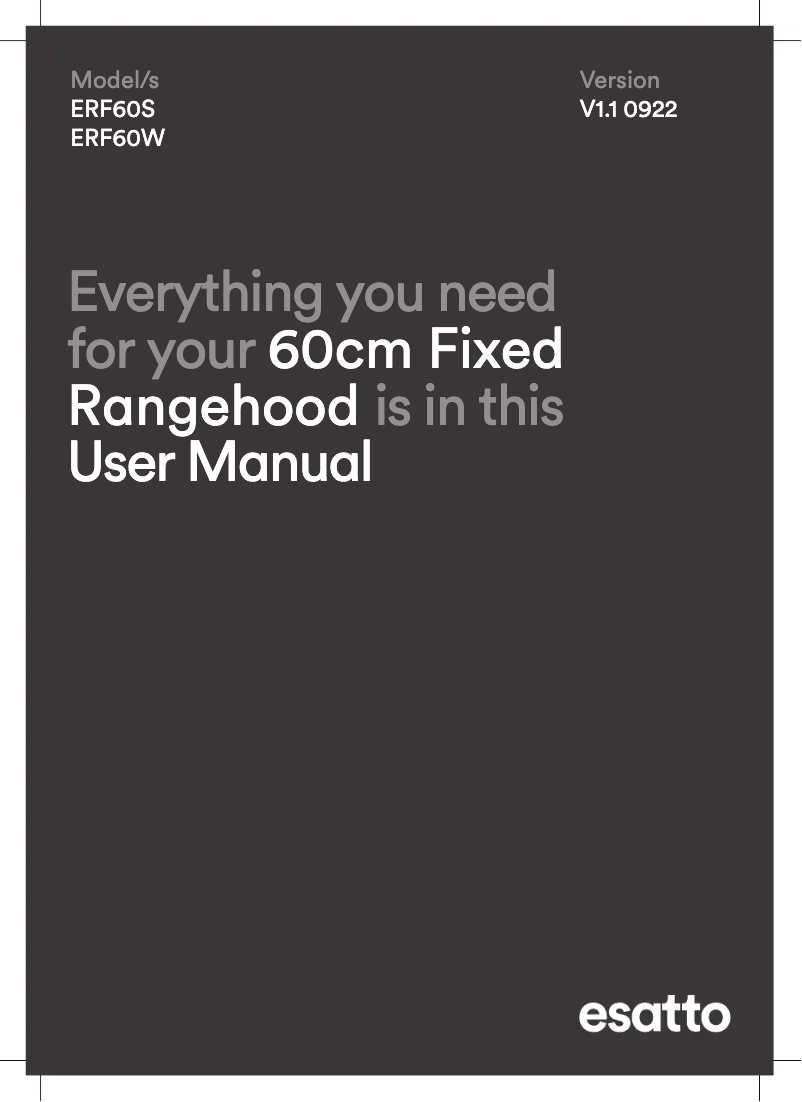 Page 1 de la notice Manuel utilisateur Esatto ERF60S