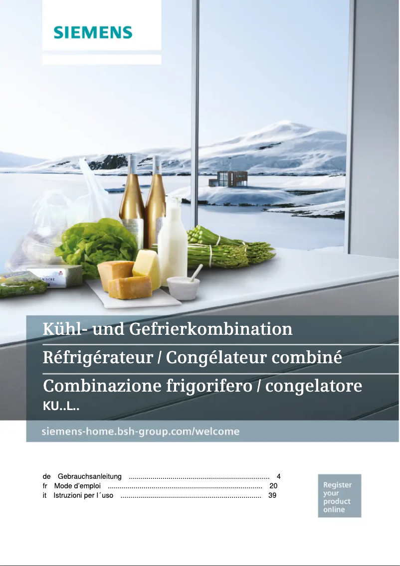 Page n°1 - Manuel utilisateur Siemens KU15LA65CH