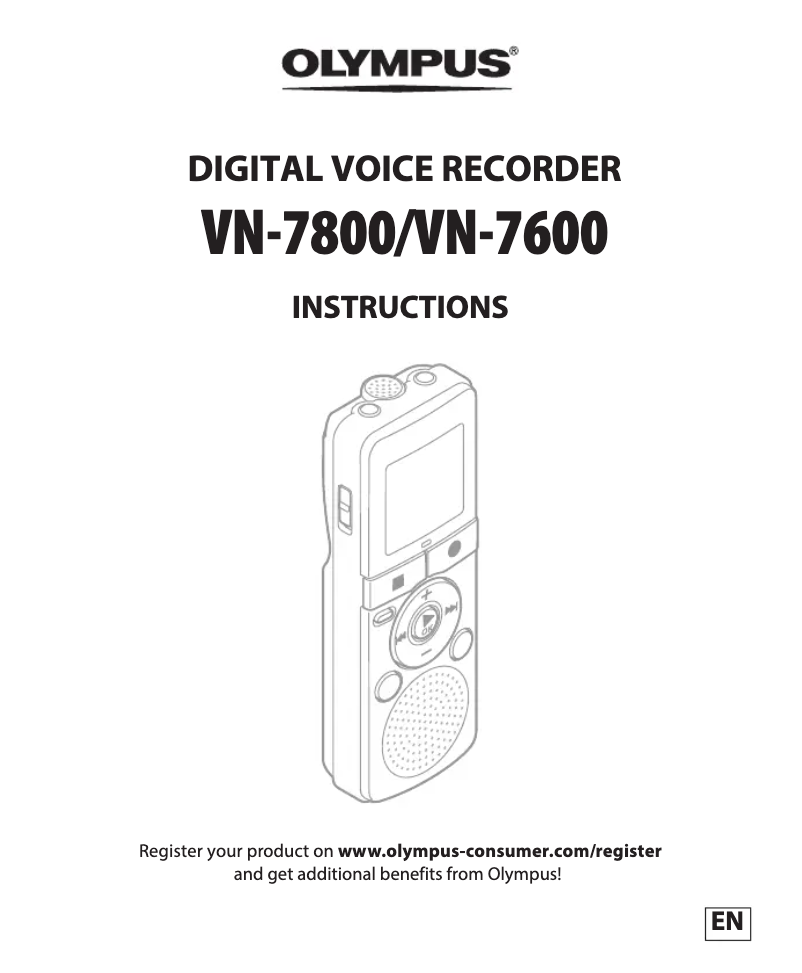 Page 1 de la notice Manuel utilisateur Olympus VN-7800