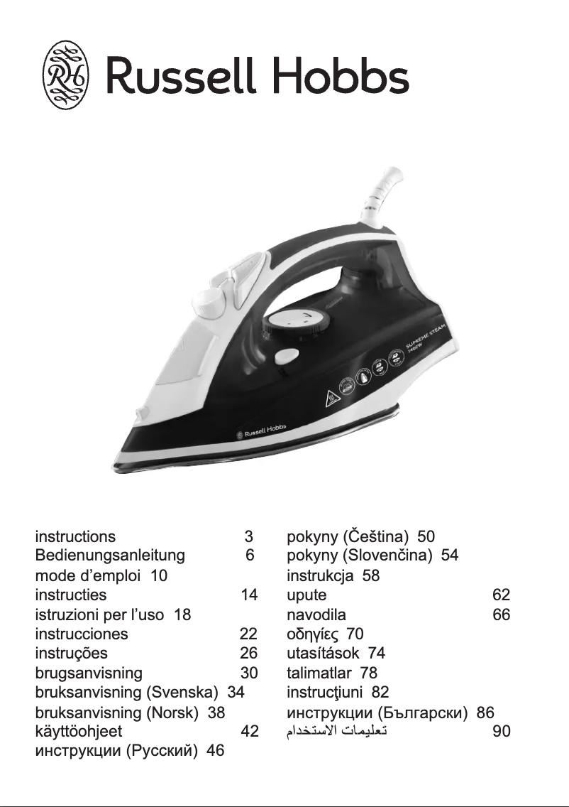 Page 1 de la notice Manuel utilisateur Russell Hobbs 23060-56
