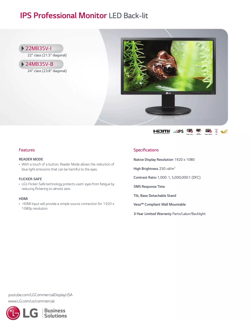Image de la première page du manuel de l'appareil 22MB35V-I