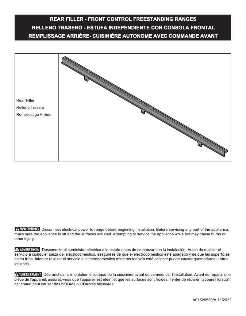 Page 1 de la notice Manuel utilisateur Frigidaire 11NBRRFLDS