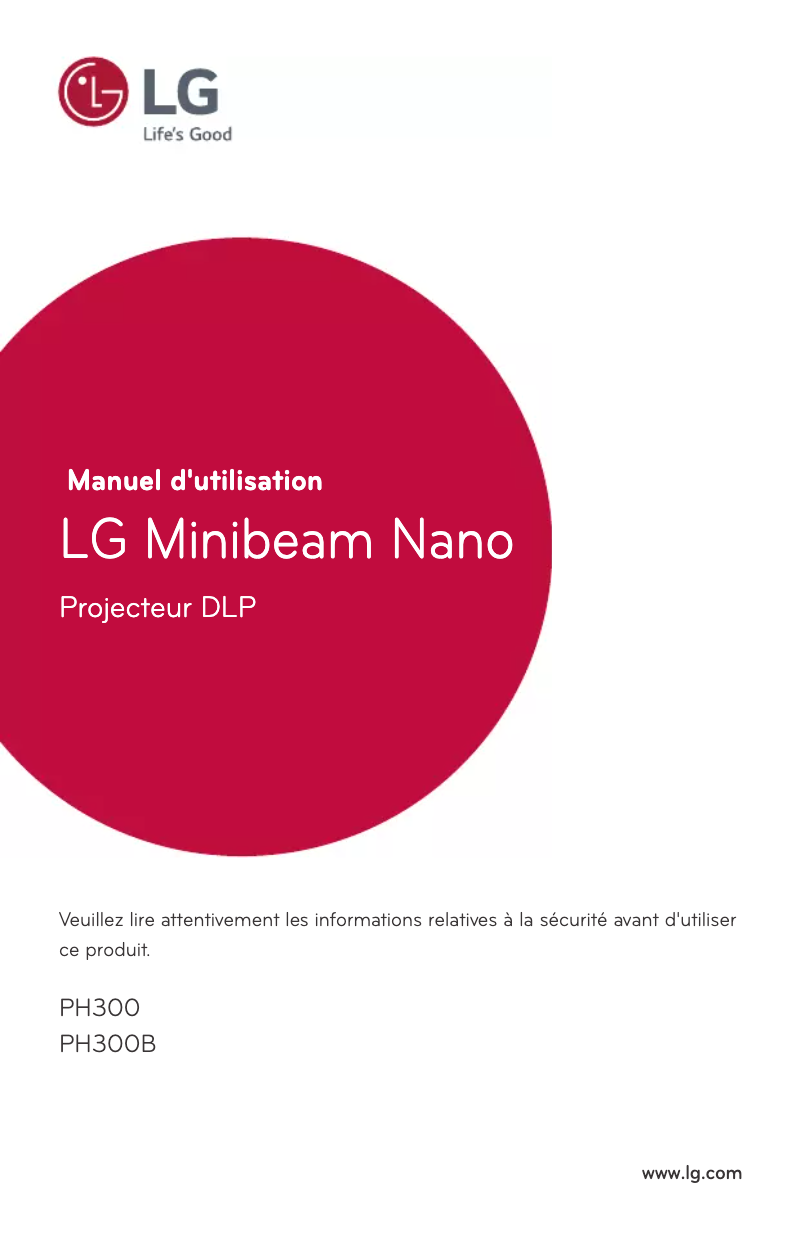Page n°1 - Manuel utilisateur LG PH300G